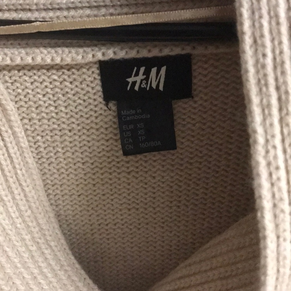 H&M Khaki Long Sleeve Dress Coat XS - Picture 4 of 5
